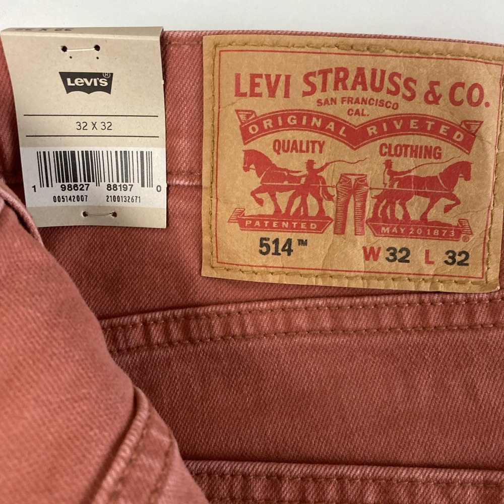 Levis 514 Straight Fit Jeans Stretch Jeans Color Red 32W 32L - Picture 10 of 11